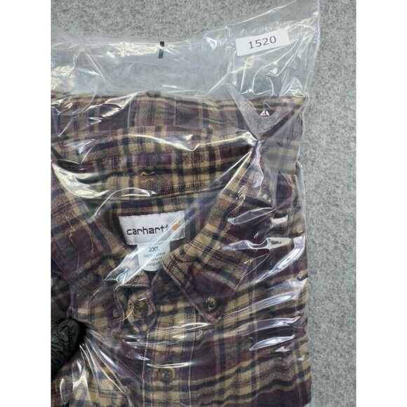 Carhartt Plaid Mens Button Down Long Sleeve Shirt Size XXL 2XL 100124‎ PRT - Picture 9 of 9